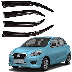 oristo car rain guards wind door visor side  wind visor abs plastic deflector  perfect as per window frame set of 4 pcs datsun go