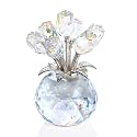Ornalrist Crystal AB-Color Rose Bouquet Flower, Glass Flower Figurine
