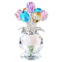 Ornalrist Crystal Colorful Tulips Bouquet Figurine Decor Gifts for Women