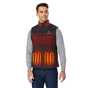ORORO Mens Heated Vest Lightweight 4-Zone USB-C