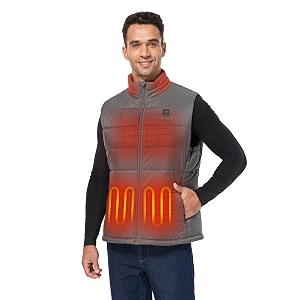 ORORO Mens Heated Vest Lightweight 4-Zone USB-C