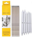 Ortan Extra Dark Drawing Charcoal Powder With sketching Glove & Sketching Tools combo