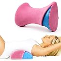 ORTHICO Gel Memory Foam Back Support Pillow for Bed - Premium Orthopedic Lumbar Pillow for Back Pain Relief and Posture Improvement - Ideal for Pregnancy, Seniors, Travel - Trendy Pink