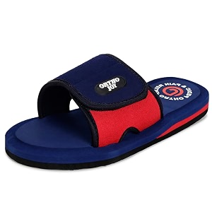 ortho joy mens orthopedic slippers  adjustable velcro strap soft cushioned footbed amp anti-skid comfort sandals