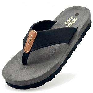 ORTHO JOY Mens Orthopedic Flip Flop Sandals