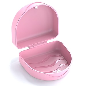 orthodontic mouthguard case dental retainer case-pink