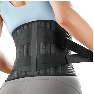 orthowala ls contour belt for back pain relief  lumbo sacral support belt for sciatica slip disc amp posture correction  breathable adjustable amp orthopedic back brace for men amp women medium 32-36 inches