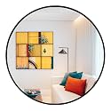 Oruii Large Round Mirror, 30 inch Circle Mirror, Matte Black Metal Frame