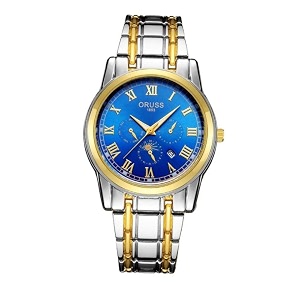 ORUSS Mens Analog Quartz Watch with Stainless