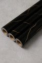 ORYA 60 cm x 200 cm Waterproof Decorative Vinyl Wallpaper (Black, Gold, Pack of 3)