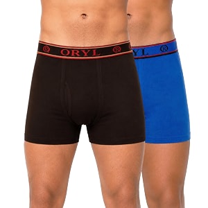 ORYL Mens 100 Cotton Solid Boxer Briefs