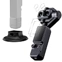 Orzero (2+1) Compatible for DJI Osmo Pocket 4P, 2 Pack Tempered Glass Screen & Lens Protectors with Silicone Anti-Slip Base, [Easy-Installation] 9H High Definition Clear Anti-Scratch Bubble-Free