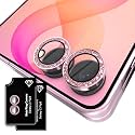 Orzero 9H Glass Camera Lens Protector for Z Flip 8-Glitter Pink, 2 Set