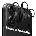 Orzero 9H Glass Camera Lens Protector for 18 Pro/18 Pro Max-Black, 6 Pack