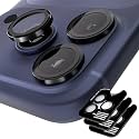 Orzero 9H Glass Camera Lens Protector for 17 Pro/17 Pro Max-Black, 3 Set