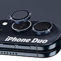 Orzero 9H Glass Camera Lens Protector for iPhone Duo-Bling Ink Blue, 2 Pack
