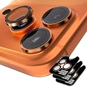 Orzero 9H Glass Camera Lens Protector for 17 Pro/17 Pro Max-Orange, 3 Set