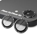 Orzero 9H Glass Camera Lens Protector for iPhone 17e/16e-Bling Black, 3Pack