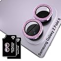 Orzero 9H Glass Camera Lens Protector for Z Fold 8-Glitter Purple, 2 Set