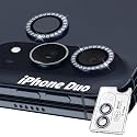 Orzero 9H Glass Camera Lens Protector for iPhone Duo-Diamond Ink Blue, 1Set