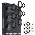 Orzero 9H Glass Camera Lens Protector for Galaxy S25 Ultra-Black, 2 Set
