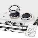 Orzero 9H Glass Camera Lens Protector for iPhone Duo-Diamond Silver, 1 Set
