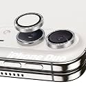 Orzero 9H Glass Camera Lens Protector for iPhone Duo-Bling Sliver, 2 Pack