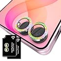 Orzero 9H Glass Camera Lens Protector for Z Flip 8-Glitter Colorful, 2 Set