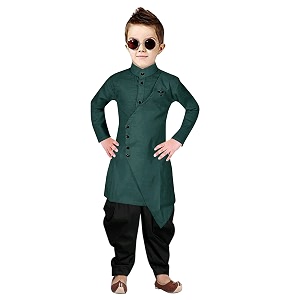 Boys Cotton Printed Krishna Style Kurta and
