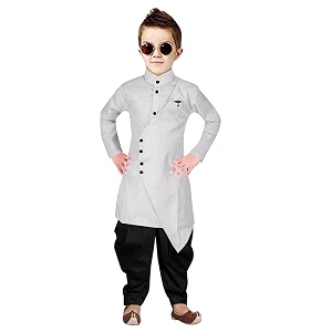 Boys Cotton Printed Krishna Style Kurta and