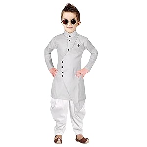 boys kurta dhoti set in cross arrow pattern