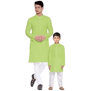 os men39s amp boy39s cotton silk regular kurta pyjama set
