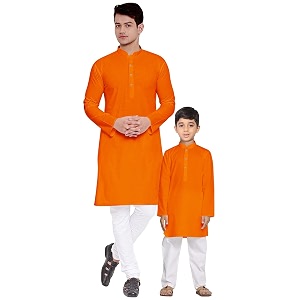 os men39s amp boy39s cotton silk regular kurta pyjama set