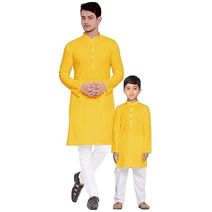 os men39s amp boy39s cotton silk regular kurta pyjama set