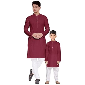 os men39s amp boy39s cotton silk regular kurta pyjama set
