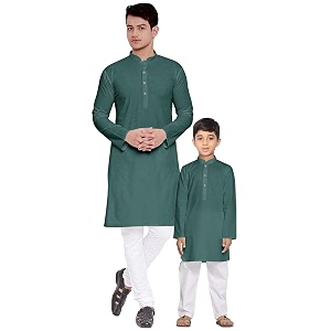 os men39s amp boy39s cotton silk regular kurta pyjama set