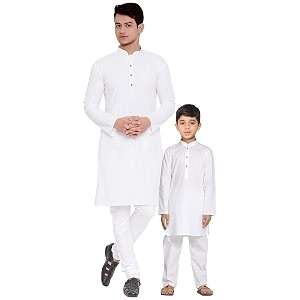 os men39s amp boy39s cotton silk regular kurta pyjama set