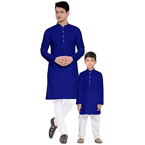 os men39s amp boy39s cotton silk regular kurta pyjama set