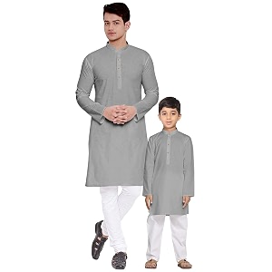os men39s amp boy39s cotton silk regular kurta pyjama set