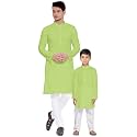 OS Men's &amp; Boy's Cotton Silk Regular Kurta Pyjama Set