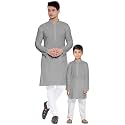 OS Men's &amp; Boy's Cotton Silk Regular Kurta Pyjama Set