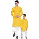 OS Men's &amp; Boy's Cotton Silk Regular Kurta Pyjama Set