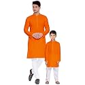 OS Men's &amp; Boy's Cotton Silk Regular Kurta Pyjama Set