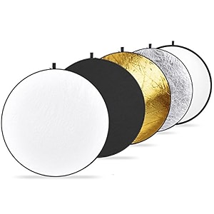 osaka 32-inch  80 cm 5 in 1 photography camera reflector collapsible multi-disc light with bag - translucent silver gold white and black