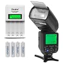 Osaka Camera TTL Flash Speedlite DF860 Mark III for Nikon and See fig 2 with NI-MH HR06 4xAA 3000mAh Battery Set & Ultra Fast Charger OSK-C903W LCD Charger