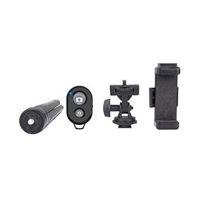 osaka mt-7 mini smartphone mobile tripod with bluetooth amp cold shoe lightweight portable vlog travel selfie stick handle grip desktop webcam tripod for action camera