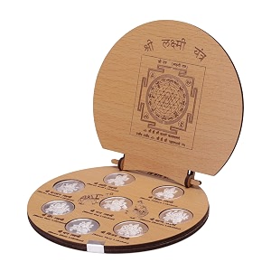 osasbazaar pure silver ashta lakshmi silver coins for puja temple at home workplace and gifting - 99 pure - 20 gms set of 8 coins