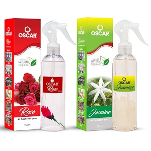 oscar rose amp jasmine room air freshener with long lasting mood freshing fragrance combo pack of 2 250ml each