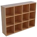 OSCHF 12-Cube Storage Shelf Bookcase, Oak