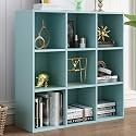 OSCHF 9-Cube Storage Shelf Bookcase, Light Blue